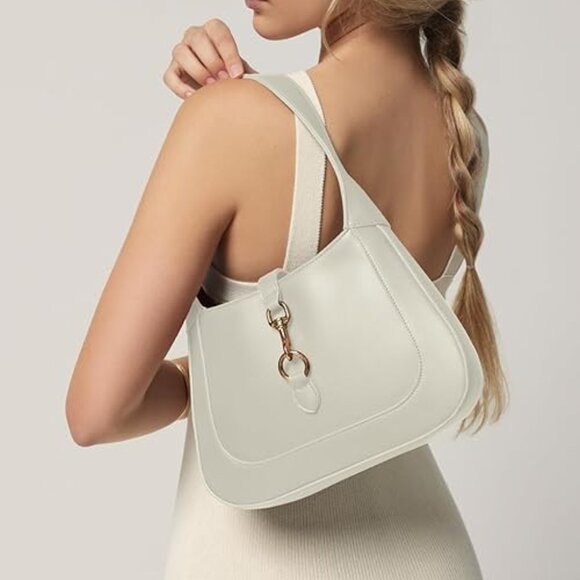 Neiman Marcus White Horsebit Buckle Reverie Bag - Picture 1 of 4
